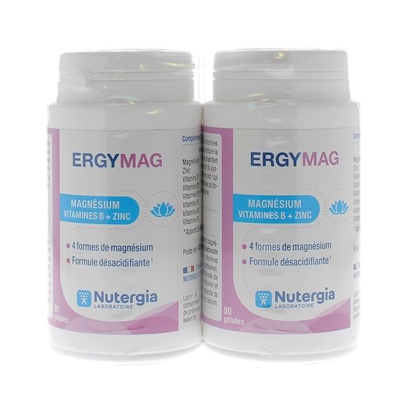 Ergymag Magnésium Nutergia - lot de 2 boîtes de 90 gélules