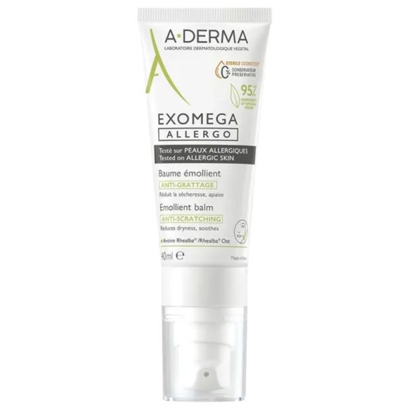 Exomega Allergo Baume émollient anti-grattage A-Derma - tube de 40 ml