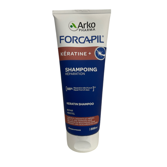 Forcapil shampooing Kératine+ fortifiant/réparation Arkopharma - tube de 200ml