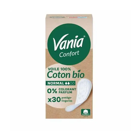 Confort protège-slip coton bio normal Vania - boite de 30 protège-lingeries