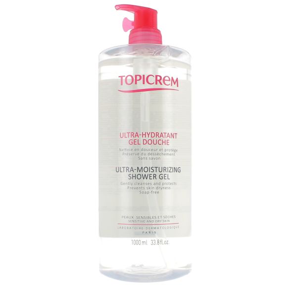 Gel douche ultra-hydratant Topicrem - flacon-pompe de 1000 ml