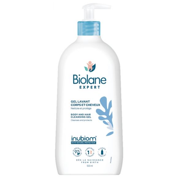 Gel lavant corps et cheveux Biolane Expert - flacon-pompe de 500 ml