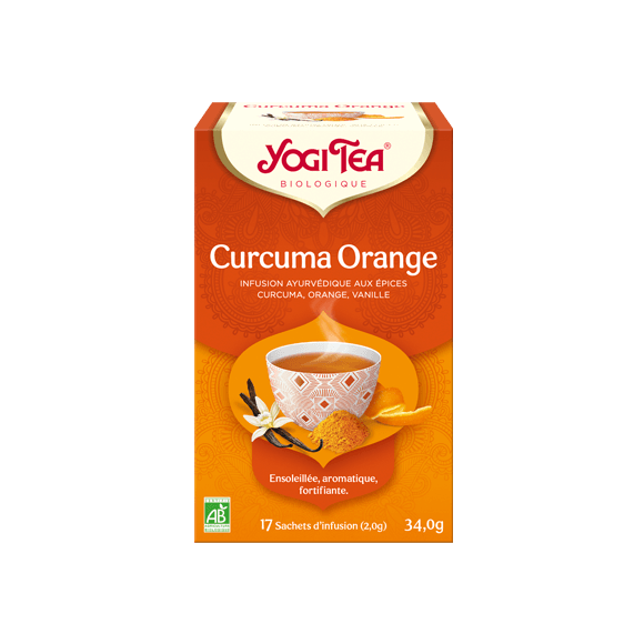 Infusion ayurvédique Curcuma Orange Yogi Tea - boite de 17 sachets