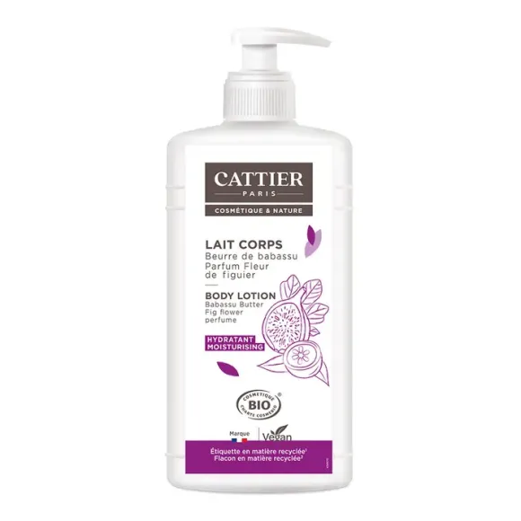 Lait corps hydratant parfum fleur de figuier Cattier - flacon-pompe de 500ml