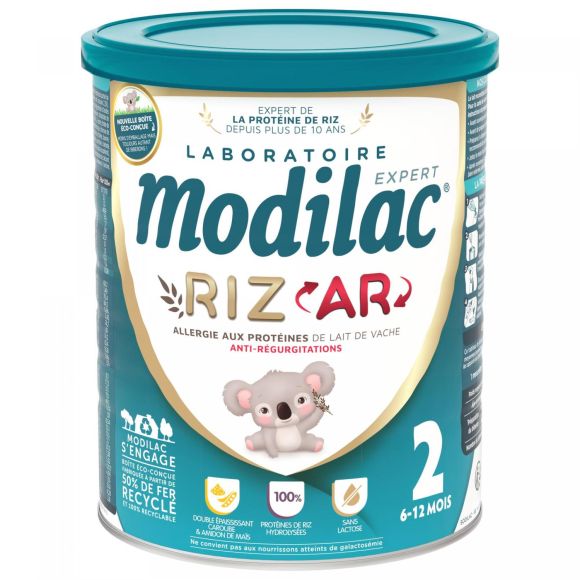 Lait de riz en poudre 2ème âge 6-12 mois AR Modilac Expert - pot de 800 g