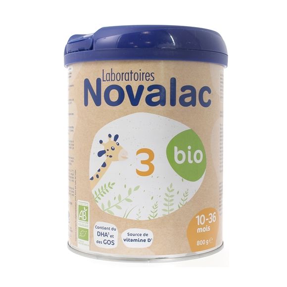 Lait en poudre 3ème âge bio Novalac - pot de 800 g