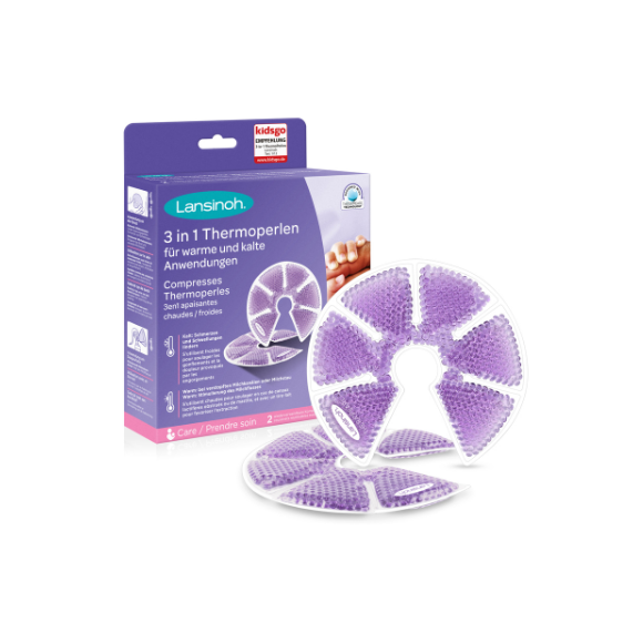 Compresses thermoperles 3 en 1 apaisantes chaud/froid Lansinoh - boîte de 2 compresses