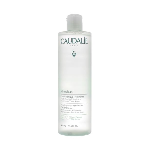 Lotion tonique hydratante Vinoclean Caudalie - flacon de 400 ml