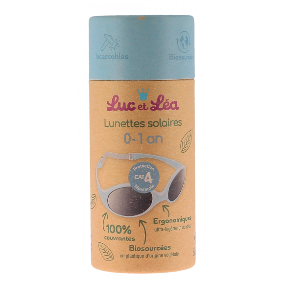 Lunettes solaires biosourcées catégorie 4 0-1 an bleu dragée Luc et Léa - 1 paire de lunettes