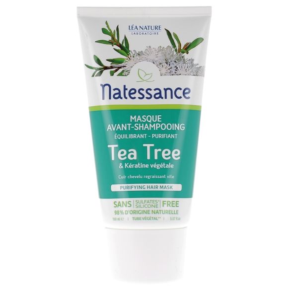 Masque avant-shampoing Tea Tree Natessance - Tube végétal de 150ml
