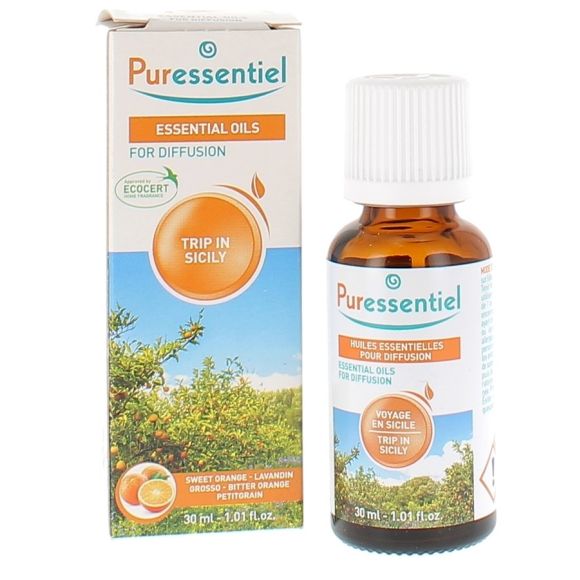 Mélange pour diffusion voyage en Sicile bio Puressentiel - flacon de 30ml