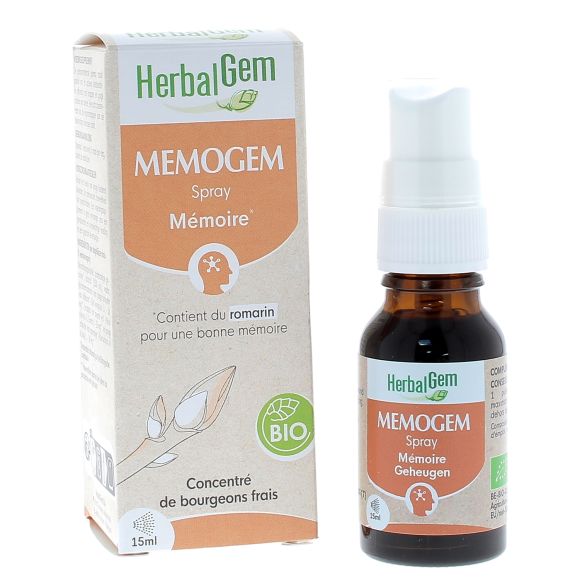 Memogem spray mémoire bio Herbalgem - spray de 15ml