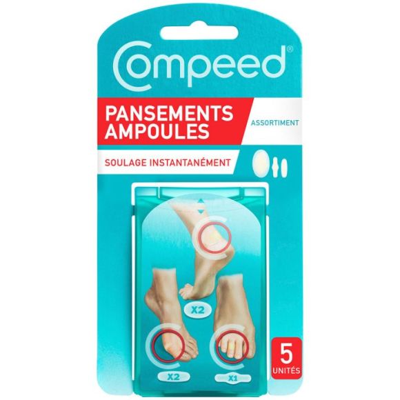 Pansements ampoules assortiment Compeed - boîte de 5 pansements