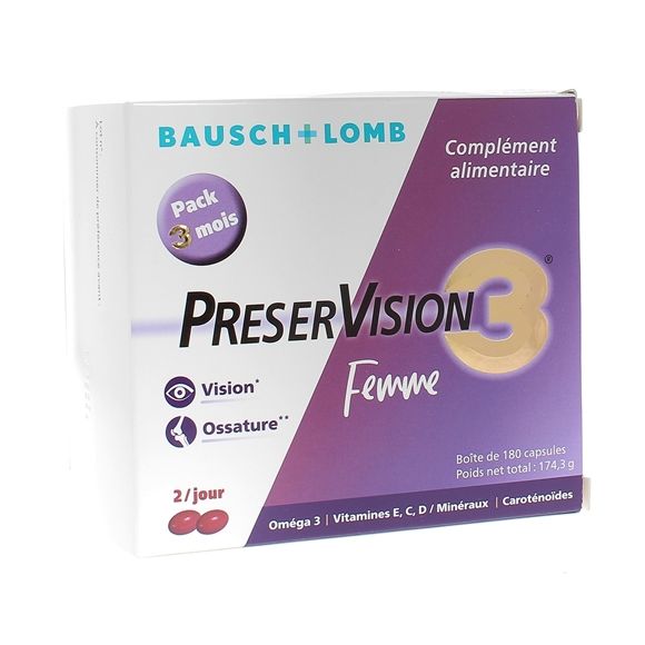 PreserVision 3 femme Bausch & Lomb - boite de 180 capsules