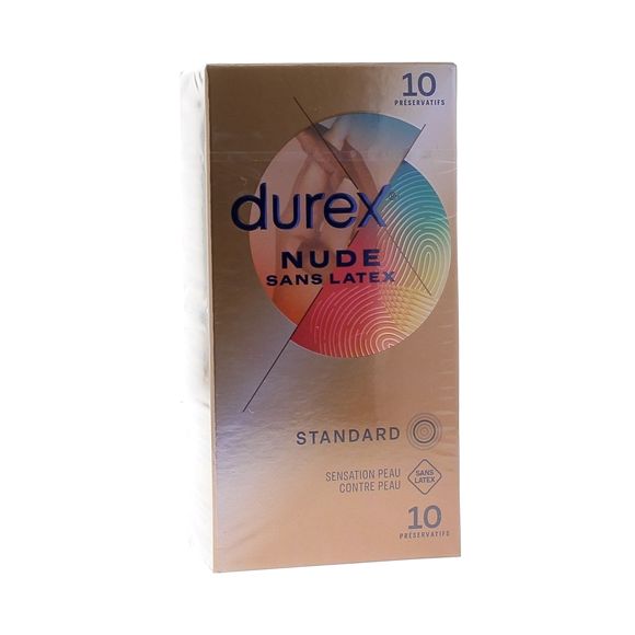 Préservatifs Nude sans latex Durex - boîte de 10 préservatifs