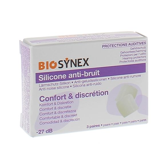 Protection auditive silicone transparent Biosynex - boîte de 3 paires