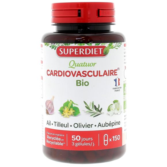 Quatuor cardiovasculaire bio Super Diet - boite de 150 gélules