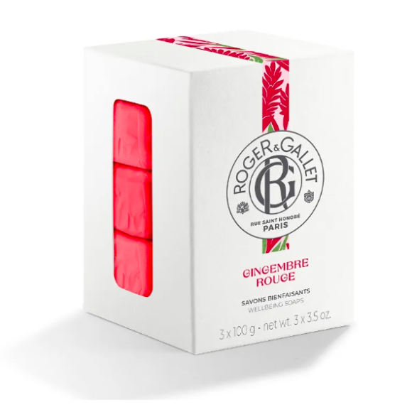 Savon gingembre rouge Roger & Gallet - coffret de 3 savons de 100 g