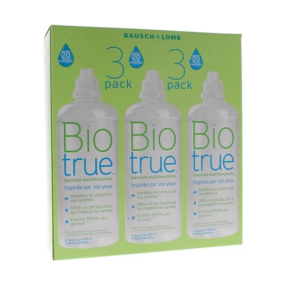 Solution multifonctions Bio True - lot de 3 flacons de 300 ml