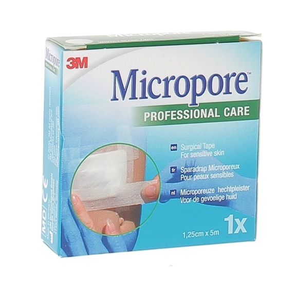 Sparadrap microporeux Micropore 3M - une bande de 12.5mmx5m