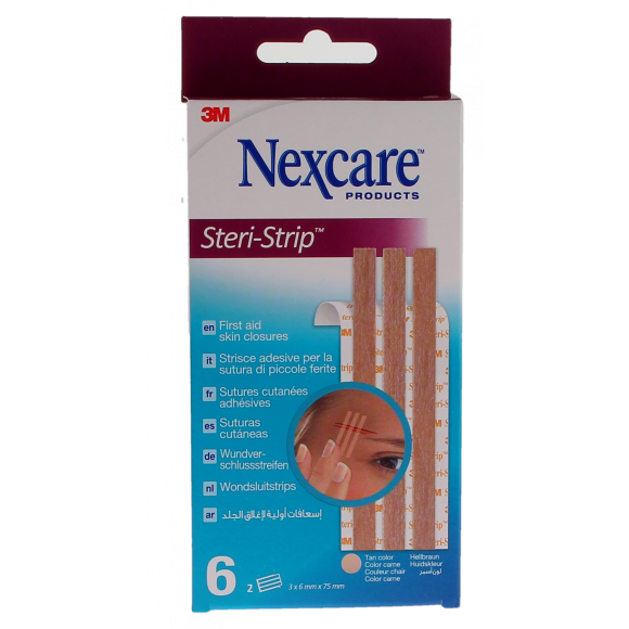 Steri-strip Sutures cutanées Nexcare - boite de 6 bandelettes de 6 mm x 75 mm