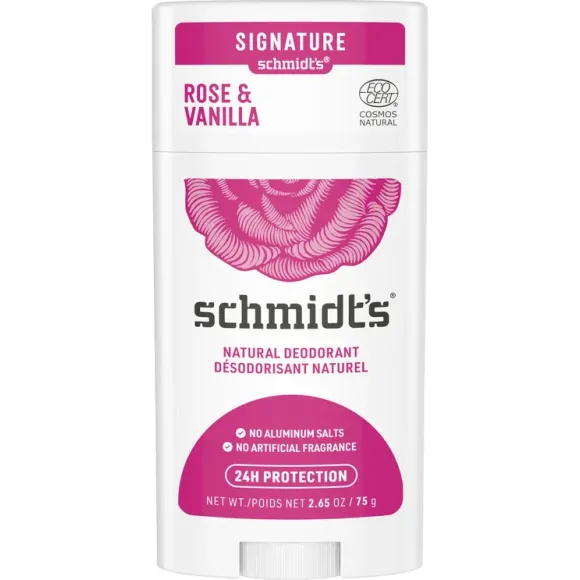 Déodorant naturel rose vanille Schmidt's - stick de 75 g
