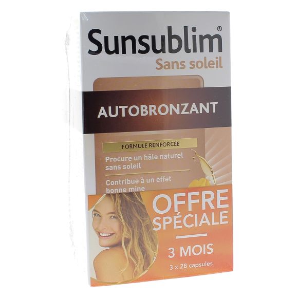 Sunsublim Autobronzant Nutréov - lot de 3x28 capsules (1 boîte offerte)