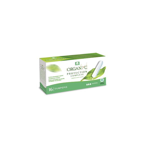 Tampons Super bio sans applicateur Organyc - boîte de 16 tampons