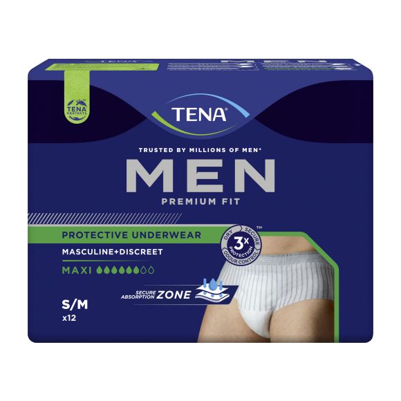 Men Premium fit maxi taille S/M Tena - sachet de 12 protections de taille M 39-46 Tena