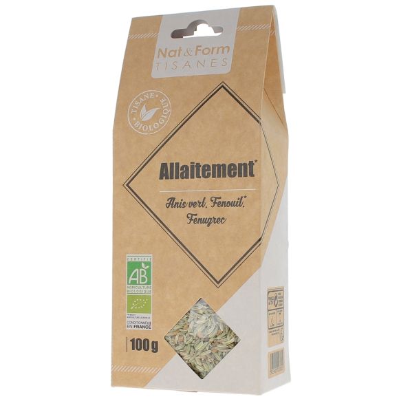 Tisane Allaitement anis vert fenouil fenugrec Bio Nat & form - sachet de 100 g