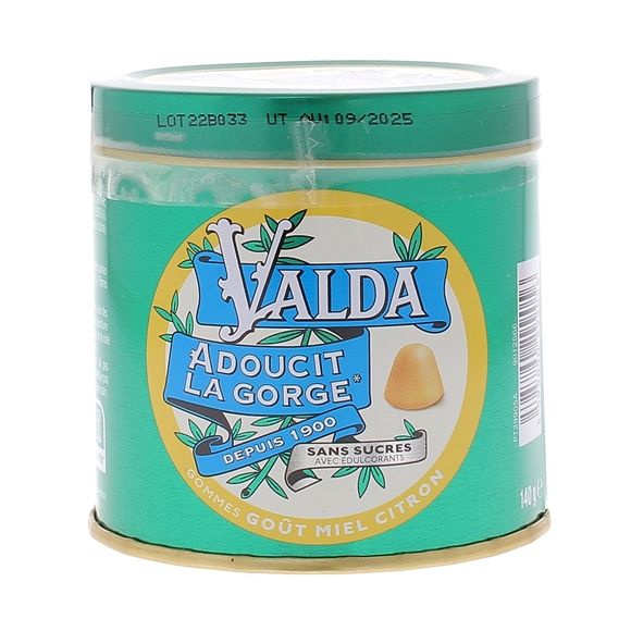 Valda pastilles miel citron sans sucre - boite de 140g