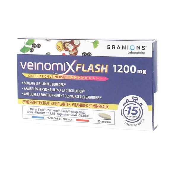 Veinomix flash 1200 mg circulation veineuse Granions - boîte de 30 comprimés