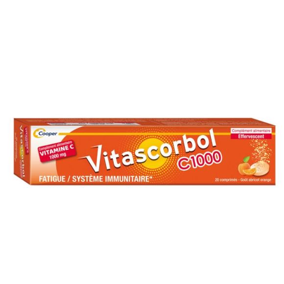 Vitascorbol C1000 vitamine C Cooper - boîte de 20 comprimés effervescents
