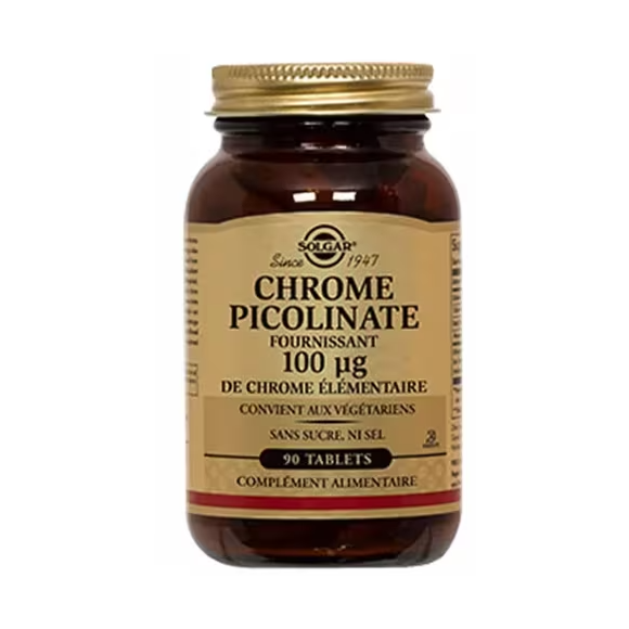 Chrome Picolinate 100 µg Solgar - pot de 90 tablets
