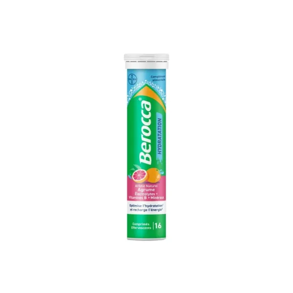 Berocca hydratation arôme naturel agrume - 16 comprimés effervescents 