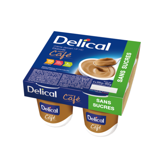 Delical crème dessert sans sucre café - 4 pots de 200g