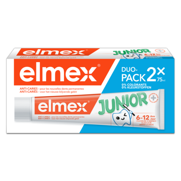 Dentifrice junior 6-12 ans Elmex - 2 tubes de 75 ml