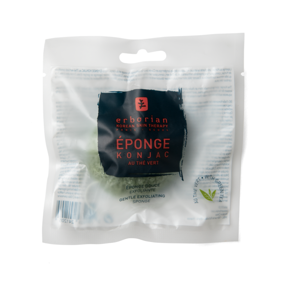 Éponge konjac au thé vert éponge douce exfoliante Erborian