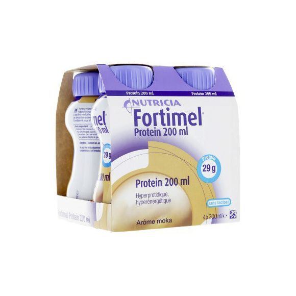 Fortimel protein goût moka Nutricia - 4 bouteilles de 200 ml