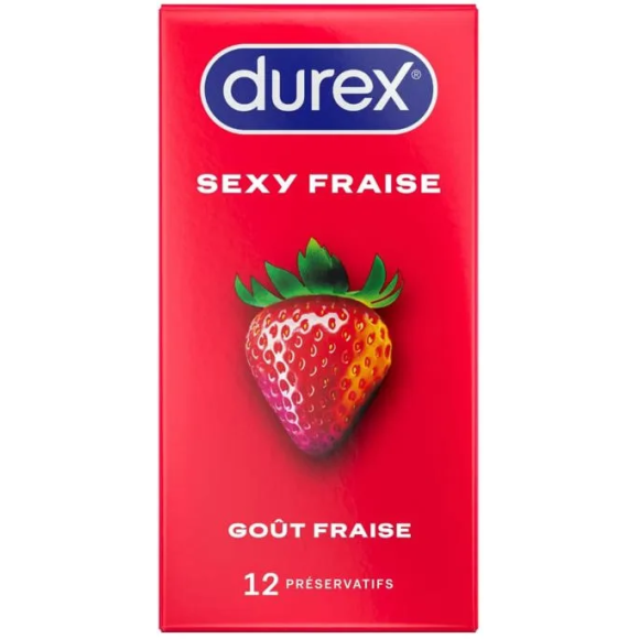 Préservatifs Sexy fraise Durex - boîte de 10 préservatifs