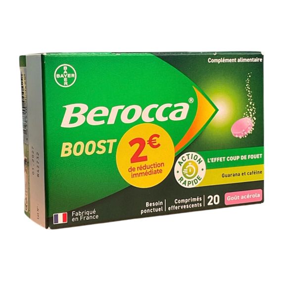 Berocca boost effet coup de fouet - boite de 20 comprimés effervescents 