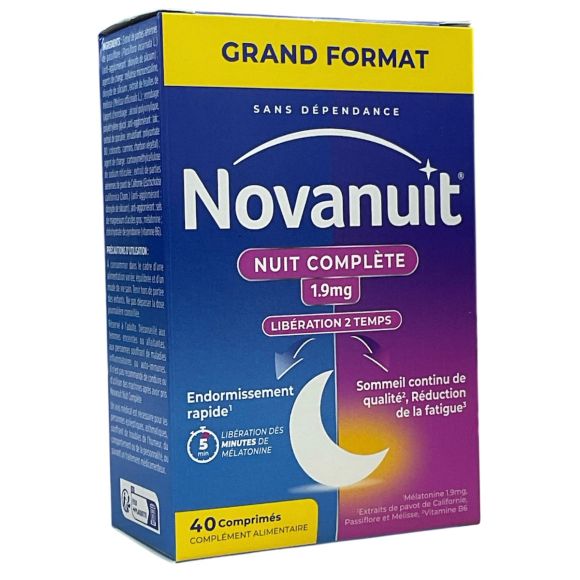 Novanuit nuit complète 1,9mg Opella - boite de 40 comprimés