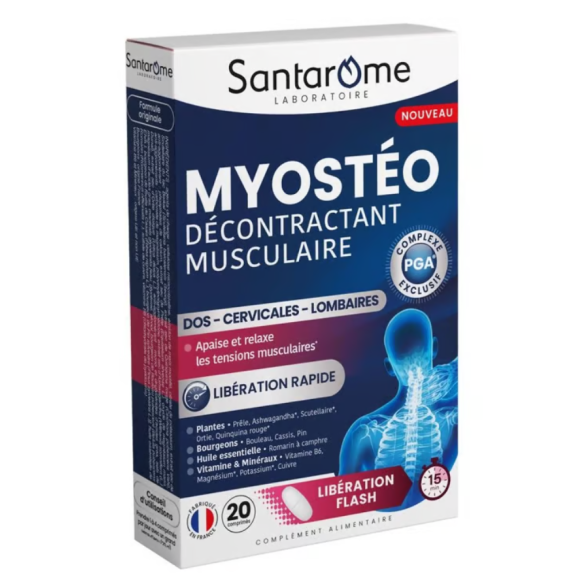 Myostéo décontractant musculaire Santarome - boite de 20 comprimés 