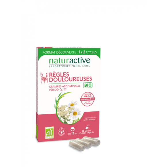 Règles douloureuses bio Naturactive - boîte de 10 gélules