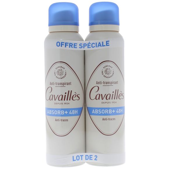 Déodorant absorb+ 48h Rogé Cavaillès - lot de 2 sprays de 150 ml
