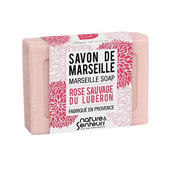 Savon de Marseille rose sauvage du Luberon Nature & Senteurs - pain de 100 g
