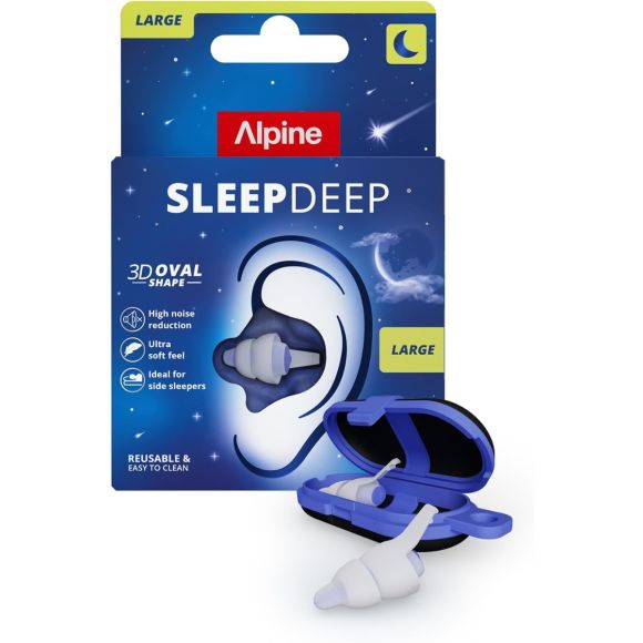 Sleep Deep bouchons d'oreille large Alpine - une paire + une boite de transport