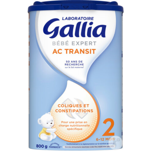Bébé Expert AC Transit Lait en poudre 2ème âge Gallia - pot de 800g