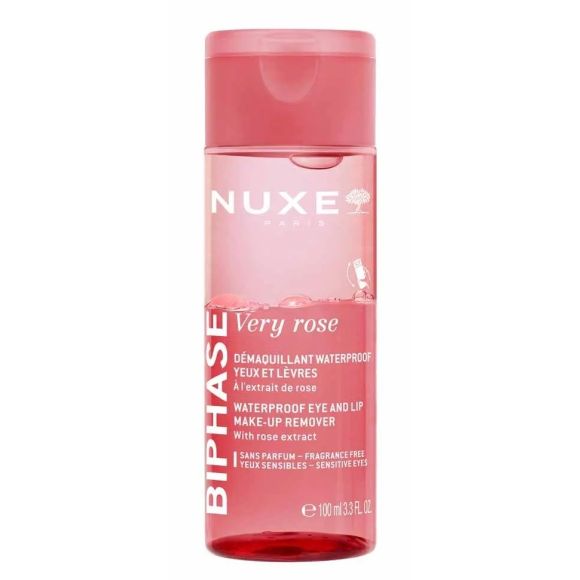 Very rose démaquillant biphase waterproof Nuxe - flacon de 100ml