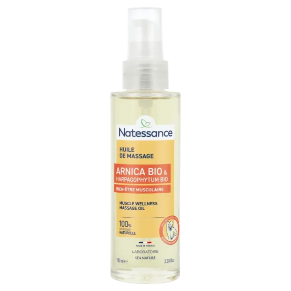 Huile de massage à l'Arnica bio Natessance - flacon-pompe de 100ml